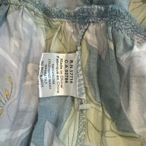 2/$20 Papillon Blanc Floral Dress in Blue and Green babydoll cottagecore fairy L - Picture 6 of 7